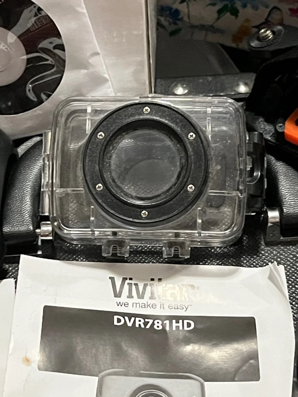 Vivitar DVR781HD Silver Action Video Camera with Waterproof Case and Mounts